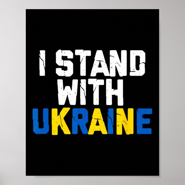 Affiche Je suis avec l'Ukraine Allié Ami Drapeau de l'Ukra (Devant)