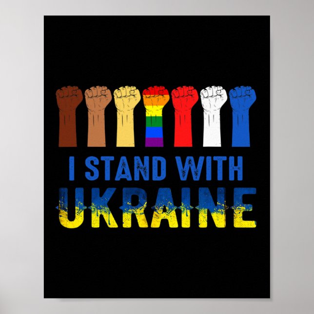 Affiche Je suis avec l'Ukraine anti Poutine arrêtez la gue (Devant)