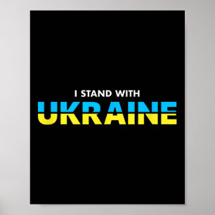 Affiche Je suis avec l'Ukraine Citation de soutien Drapeau