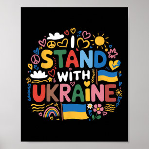 Affiche Je suis avec l'Ukraine Coloré Ukraine Paix Hommes
