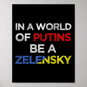 Affiche Je suis avec l'Ukraine dans un monde de Poutine, s