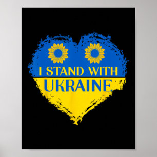 Affiche Je suis avec l'Ukraine Drapeau du cœur Soutien Tou