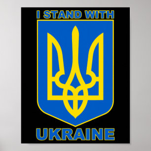 Affiche Je suis avec l'Ukraine Drapeau ukrainien