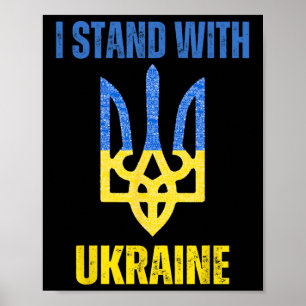 Affiche Je suis avec l'Ukraine Drapeau ukrainien de soutie