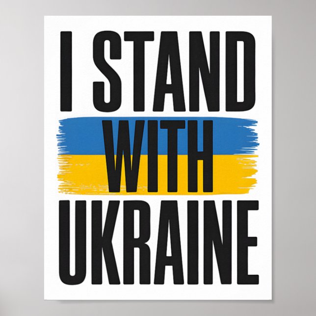 Affiche Je suis avec l'Ukraine Drapeau ukrainien gras de s (Devant)