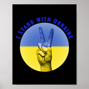 Affiche Je suis avec l'Ukraine Drapeau ukrainien Ukrainien
