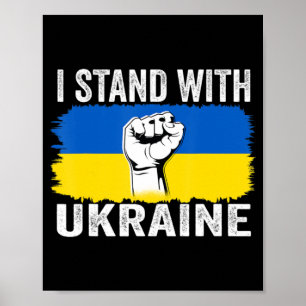 Affiche Je Suis Avec L'Ukraine Le Drapeau Ukrainien Soutie
