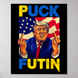 Affiche Je suis avec l'Ukraine Mème Trump Puck Futin Vinta