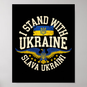 Affiche Je suis avec l'Ukraine Slava Ukraini Gloire à l'Uk