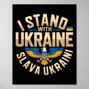 Affiche Je suis avec l'Ukraine Slava Ukraini Gloire à l'Uk