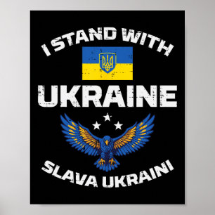 Affiche Je suis avec l'Ukraine Slava Ukraini Hommes ukrain