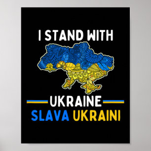 Affiche Je suis avec l'Ukraine Slava Ukraini Soutien à la