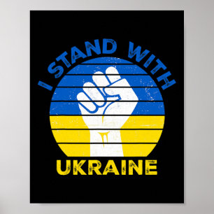 Affiche Je suis avec l'Ukraine - Soutenir l'Ukraine - Prie