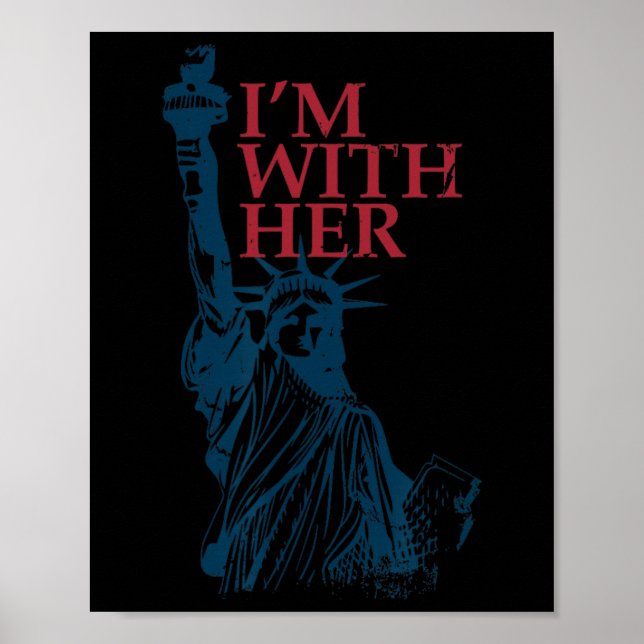 Affiche Je suis avec sa statue de la Liberté Kamala Harris (Devant)