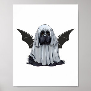 Affiche Je Suis Bat Ghost Dog. Chien mignon Habillé Comme