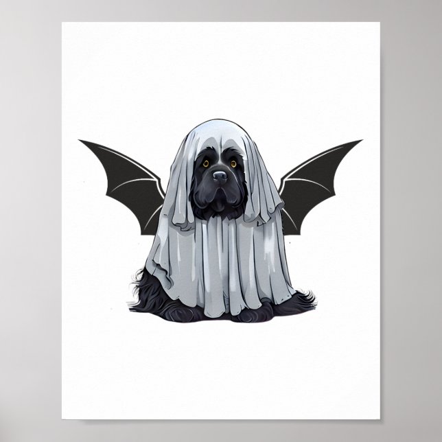 Affiche Je Suis Bat Ghost Dog. Chien mignon Habillé Comme  (Devant)