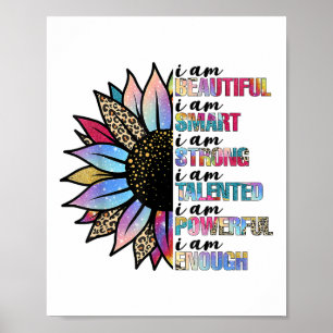 Affiche Je suis belle Je suis intelligente Je suis forte L