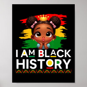 Affiche Je Suis Black History Shirt Pour Enfants Girl Blac