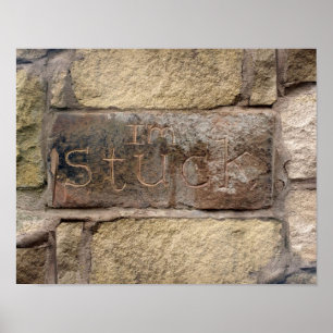 Affiche "Je suis bloqué" un autre brick dans le mur