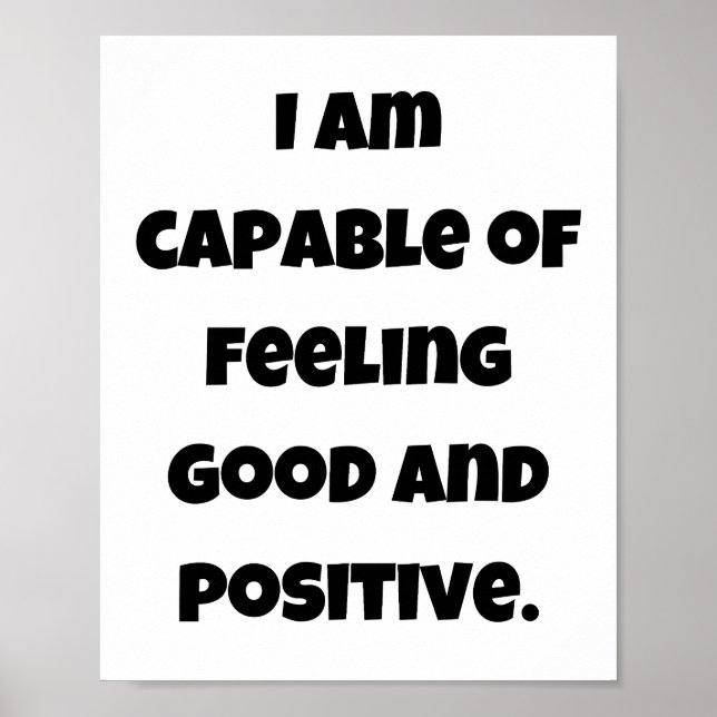 Affiche Je suis capable de me sentir bien et positif (Devant)