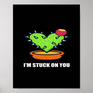 Affiche Je suis coincé sur toi Cactus Dessin de plante mig