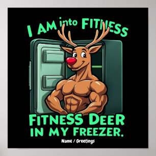 Affiche Je suis dans le fitness, cerf de fitness dans mon
