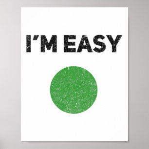 Affiche Je suis Easy Green Skiing Circle Snowboard Vintage