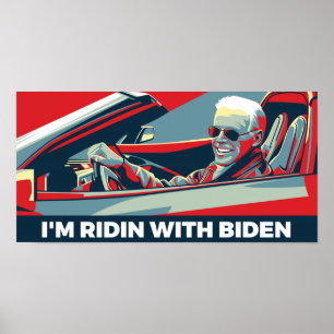 AFFICHE JE SUIS EN RIDE AVEC BIDEN