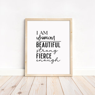 Affiche Je suis Femme - Citation Minimaliste Boho Motivant