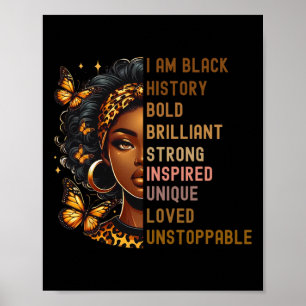 Affiche Je Suis Femme Noire Belle Magique Intelligente Noi