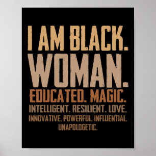 Affiche Je Suis Femme Noire Éduquée Magie Junenth Mois His