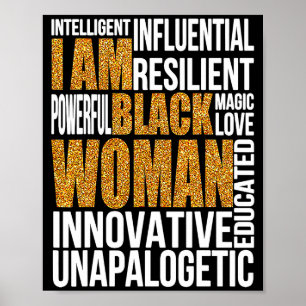 Affiche Je Suis Femme Noire Mois De L'Histoire Des Noirs É