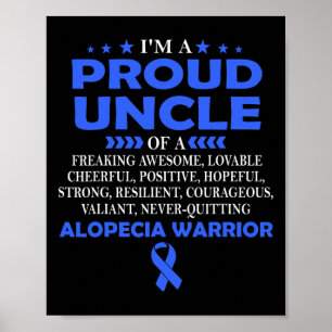 Affiche Je suis fier oncle du guerrier Alopecia t