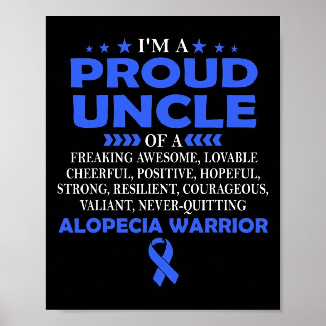 Affiche Je suis fier oncle du guerrier Alopecia t (Devant)