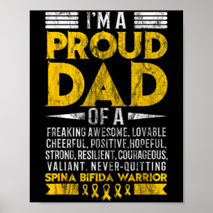 Affiche Je Suis Fier Papa De Spina Bifida Guerrier Motivat