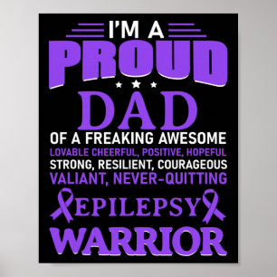 Affiche Je suis Fier Papa Epilepsie Sensibilisation Ribbon