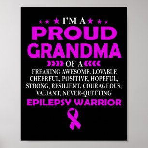 Affiche Je suis fière grand-mère de guerrier d'épilepsie T