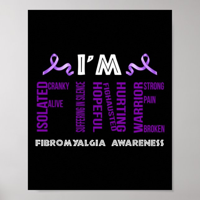 Affiche Je suis fin Fibromyalgie Guerrier Fibro Sensibilis (Devant)
