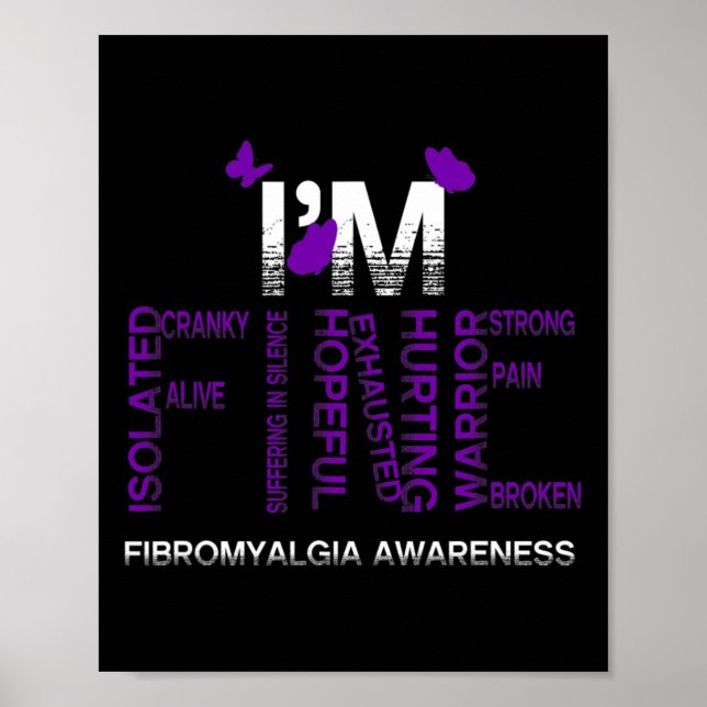 Affiche Je suis fin Fibromyalgie Guerrier Fibro Sensibilis (Devant)