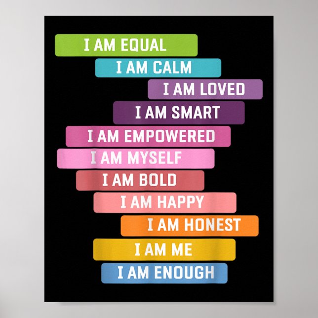 Affiche Je Suis Forte Cute Kids Growth Mindset Positif Aff (Devant)