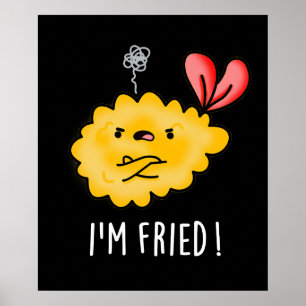 Affiche Je suis Fried Funny Tempura Sushi Pun Dark BG
