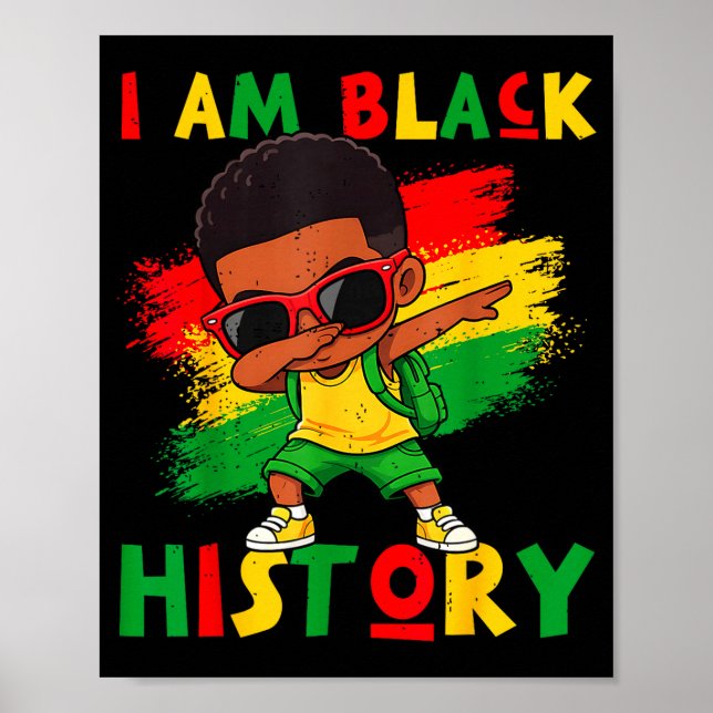 Affiche Je suis garçon noir mois d'histoire noire mélanine (Devant)