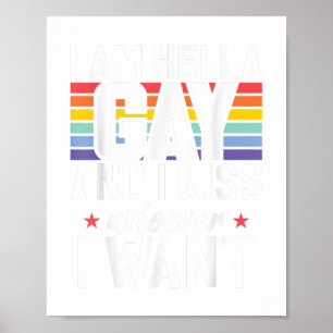 Affiche Je suis Hella Gay et j'embrasse celui que je veux