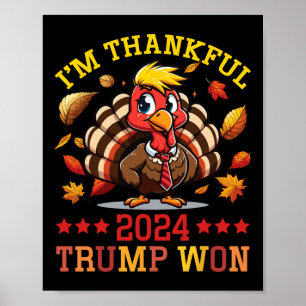 Affiche Je suis heureux 2024 Trump a gagné le patriotique