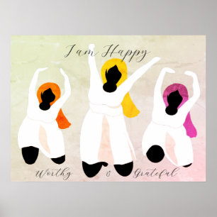 Affiche Je suis Heureux, Digne & Reconnaissant Affirmation