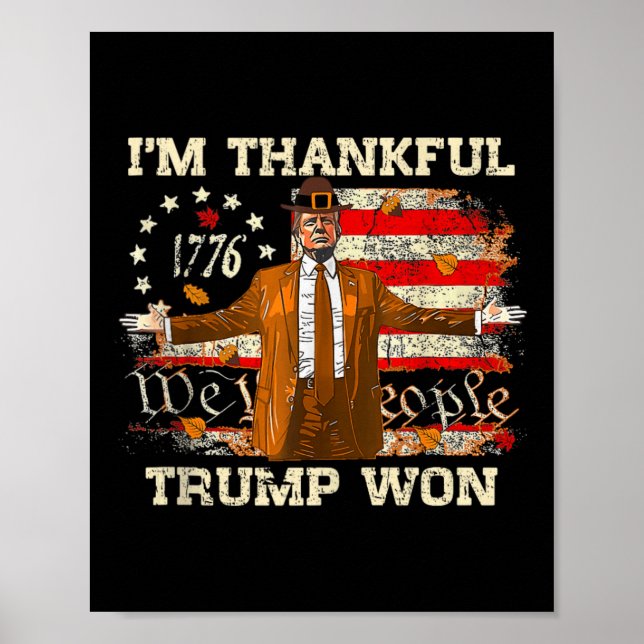 Affiche Je suis heureux que Trump ait gagné Thanksgiving T (Devant)