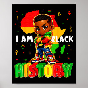 Affiche Je suis histoire noire garçons afro-américains noi