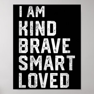 Affiche Je Suis Intelligent Brave Forte Type Aimé Motivati