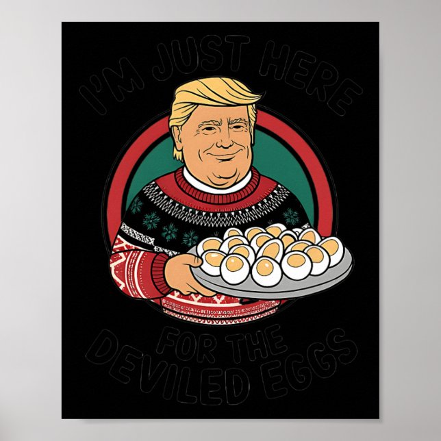 Affiche Je suis juste ici pour les oeufs dévilés drôle Tha (Devant)