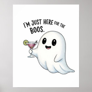 Affiche Je suis juste ici pour l'Halloween de Boos